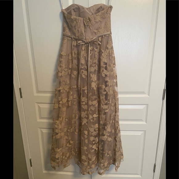 Unaltered Mocha Formal Prom Bridesmaid Dress - Picture 4 of 9